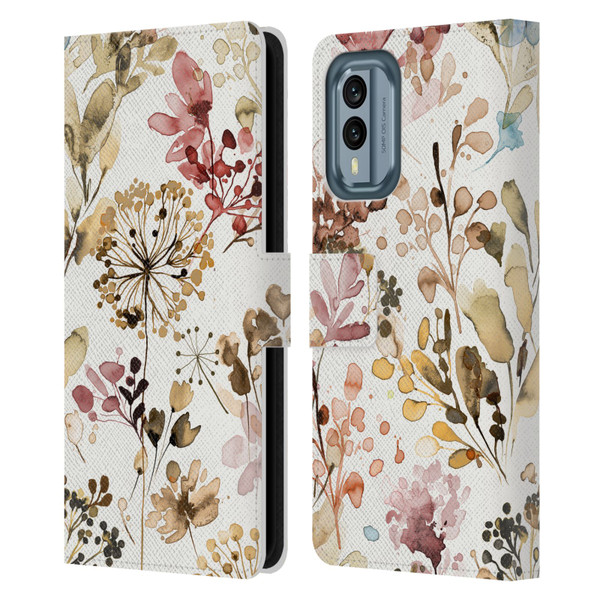 Ninola Wild Grasses Rustic Leather Book Wallet Case Cover For Nokia X30