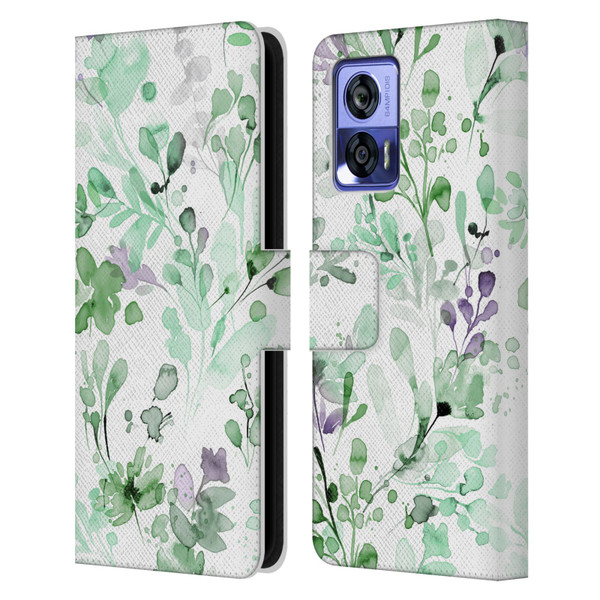 Ninola Wild Grasses Eucalyptus Plants Leather Book Wallet Case Cover For Motorola Edge 30 Neo 5G