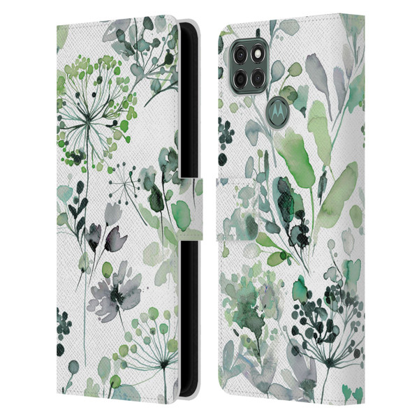 Ninola Wild Grasses Eucalyptus Leather Book Wallet Case Cover For Motorola Moto G9 Power