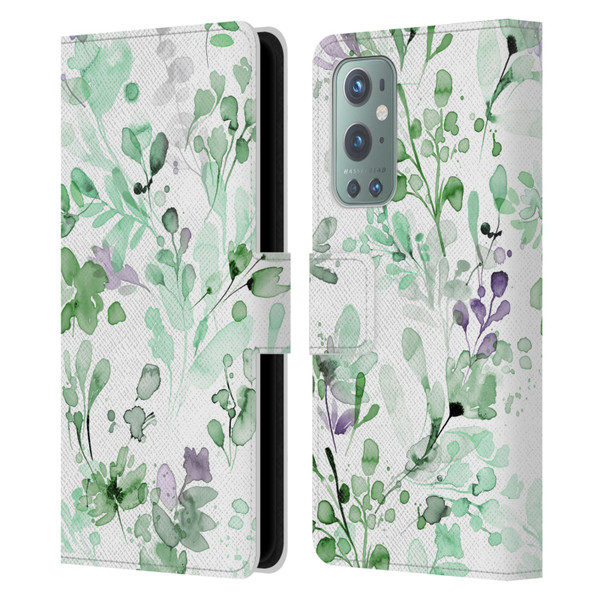 Ninola Wild Grasses Eucalyptus Plants Leather Book Wallet Case Cover For OnePlus 9