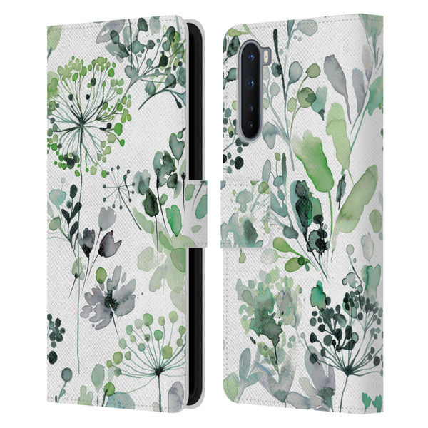 Ninola Wild Grasses Eucalyptus Leather Book Wallet Case Cover For OnePlus Nord 5G