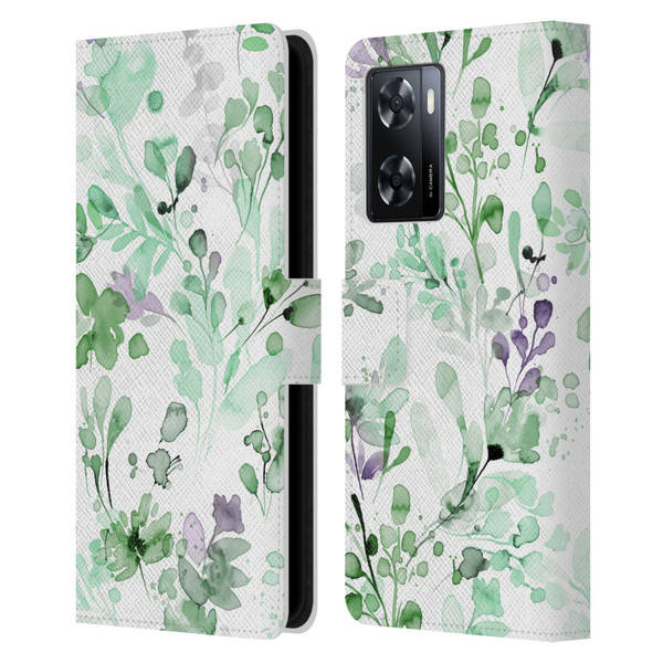 Ninola Wild Grasses Eucalyptus Plants Leather Book Wallet Case Cover For OPPO A57s