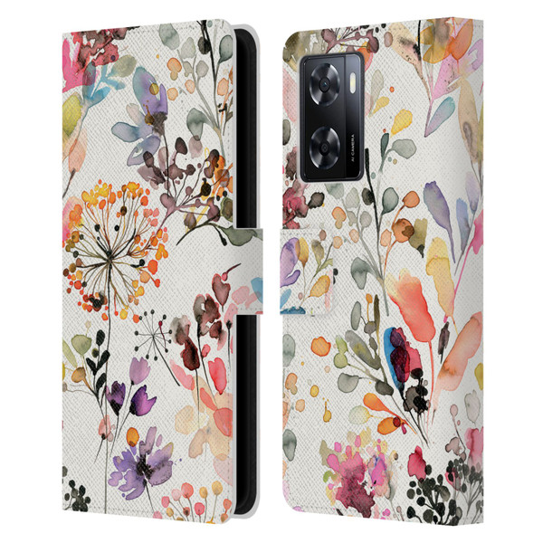 Ninola Wild Grasses Multicolor Leather Book Wallet Case Cover For OPPO A57s