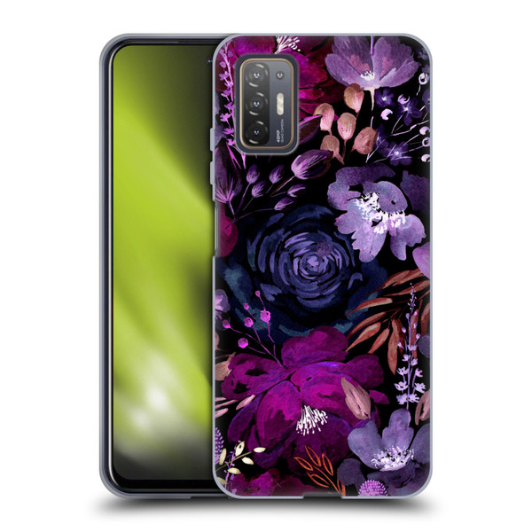Anis Illustration Graphics Floral Chaos Purple Soft Gel Case for HTC Desire 21 Pro 5G