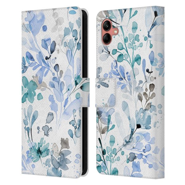 Ninola Wild Grasses Blue Plants Leather Book Wallet Case Cover For Samsung Galaxy A04 (2022)