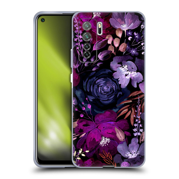 Anis Illustration Graphics Floral Chaos Purple Soft Gel Case for Huawei Nova 7 SE/P40 Lite 5G
