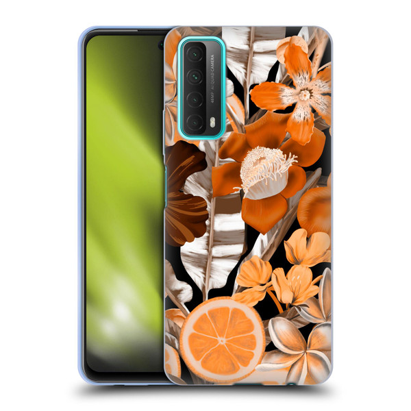 Anis Illustration Graphics Flower & Fruit Orange Soft Gel Case for Huawei P Smart (2021)