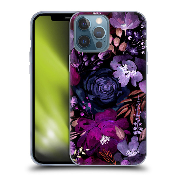 Anis Illustration Graphics Floral Chaos Purple Soft Gel Case for Apple iPhone 13 Pro Max