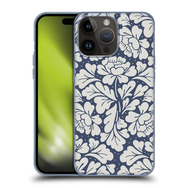 Anis Illustration Graphics Baroque Blue Soft Gel Case for Apple iPhone 15 Pro Max