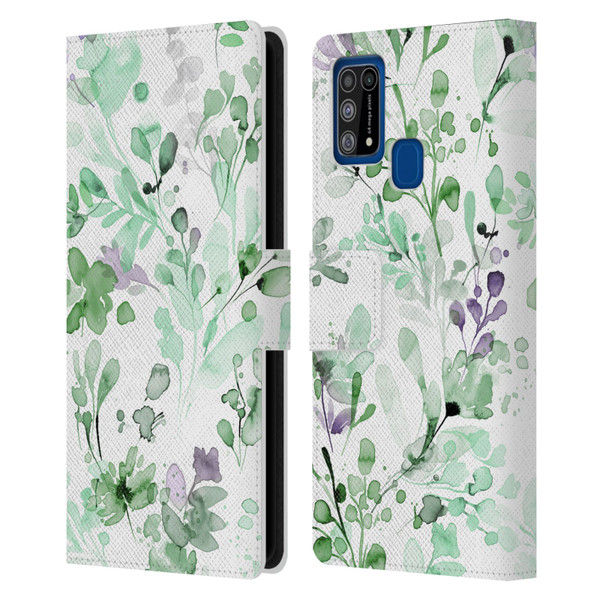 Ninola Wild Grasses Eucalyptus Plants Leather Book Wallet Case Cover For Samsung Galaxy M31 (2020)