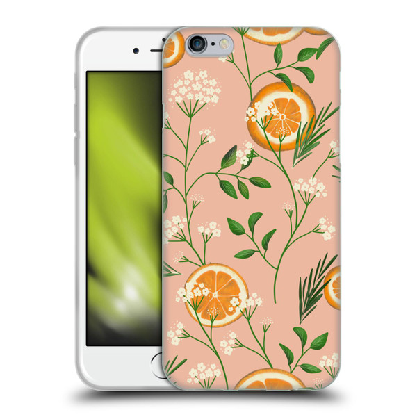 Anis Illustration Graphics Elderflower Orange Pastel Soft Gel Case for Apple iPhone 6 / iPhone 6s