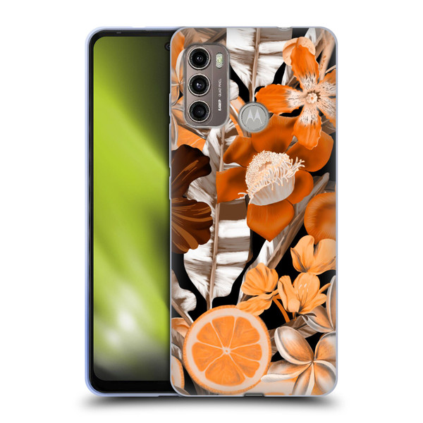 Anis Illustration Graphics Flower & Fruit Orange Soft Gel Case for Motorola Moto G60 / Moto G40 Fusion