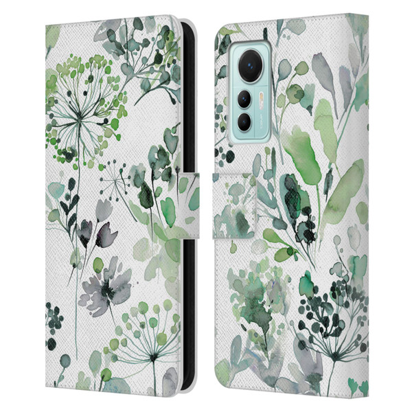 Ninola Wild Grasses Eucalyptus Leather Book Wallet Case Cover For Xiaomi 12 Lite