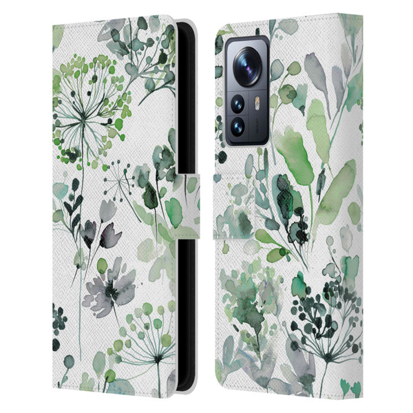 Ninola Wild Grasses Eucalyptus Leather Book Wallet Case Cover For Xiaomi 12 Pro