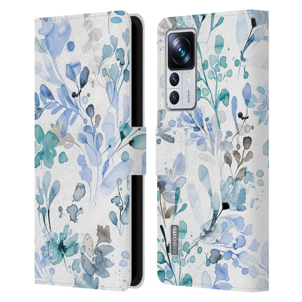 Ninola Wild Grasses Blue Plants Leather Book Wallet Case Cover For Xiaomi 12T Pro