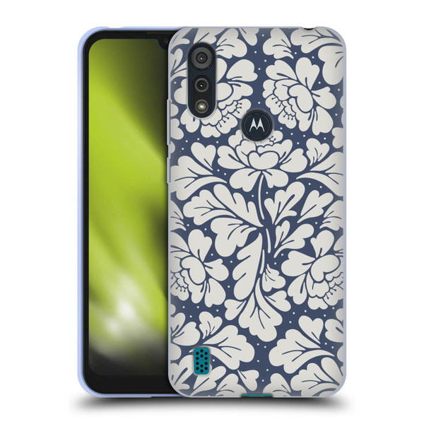 Anis Illustration Graphics Baroque Blue Soft Gel Case for Motorola Moto E6s (2020)