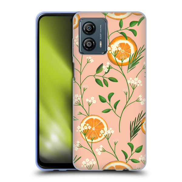 Anis Illustration Graphics Elderflower Orange Pastel Soft Gel Case for Motorola Moto G53 5G