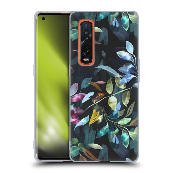 Ninola Botanical Patterns Watercolor Mystic Leaves Soft Gel Case for OPPO Find X2 Pro 5G