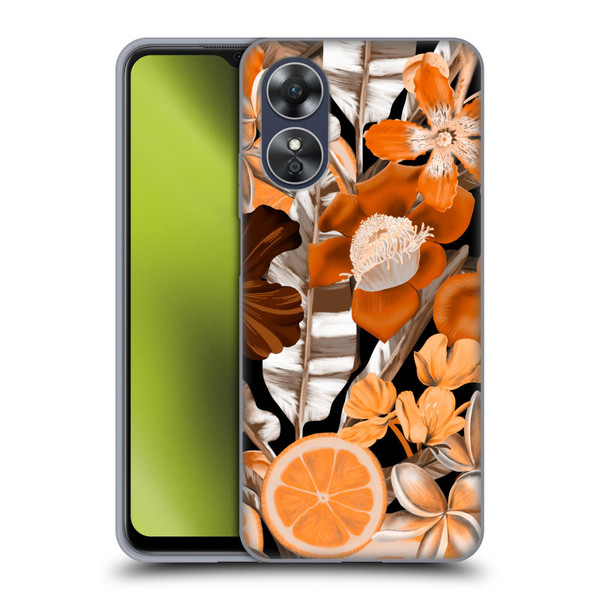 Anis Illustration Graphics Flower & Fruit Orange Soft Gel Case for OPPO A17