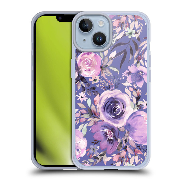 Ninola Lilac Floral Pastel Peony Roses Soft Gel Case for Apple iPhone 14
