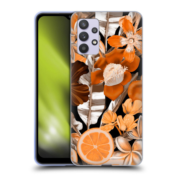 Anis Illustration Graphics Flower & Fruit Orange Soft Gel Case for Samsung Galaxy A32 5G / M32 5G (2021)