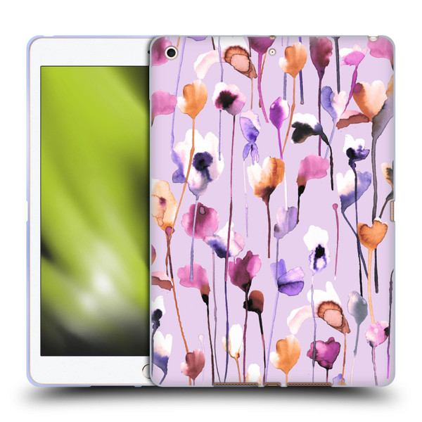 Ninola Lilac Floral Watery Flowers Purple Soft Gel Case for Apple iPad 10.2 2019/2020/2021