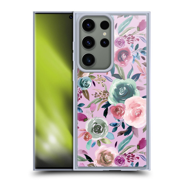 Ninola Lilac Floral Sweet Roses Soft Gel Case for Samsung Galaxy S23 Ultra 5G