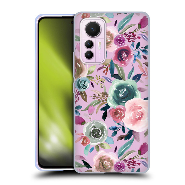 Ninola Lilac Floral Sweet Roses Soft Gel Case for Xiaomi 12 Lite