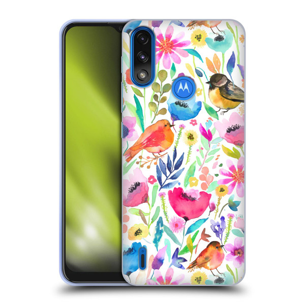 Ninola Summer Patterns Whimsical Birds Soft Gel Case for Motorola Moto E7 Power / Moto E7i Power