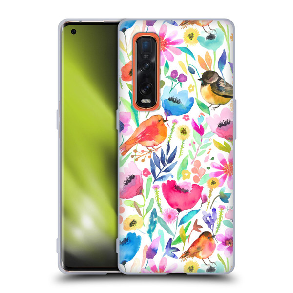 Ninola Summer Patterns Whimsical Birds Soft Gel Case for OPPO Find X2 Pro 5G
