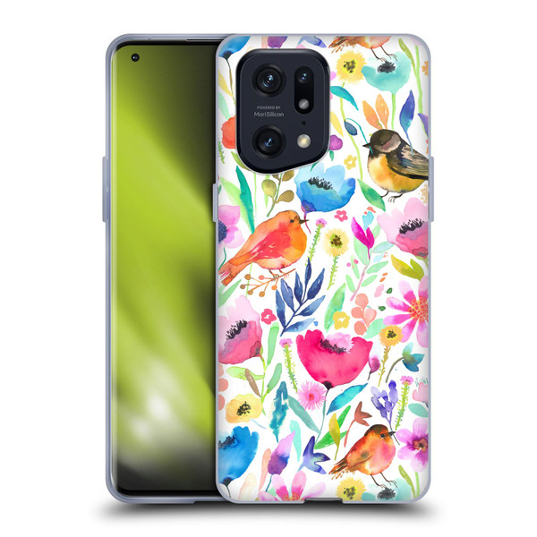 Ninola Summer Patterns Whimsical Birds Soft Gel Case for OPPO Find X5 Pro