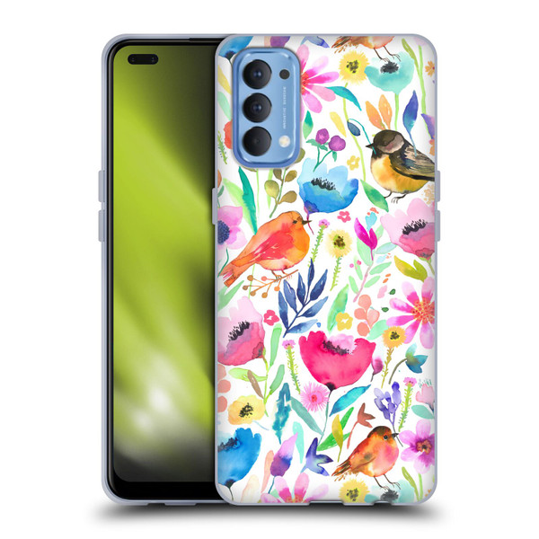 Ninola Summer Patterns Whimsical Birds Soft Gel Case for OPPO Reno 4 5G