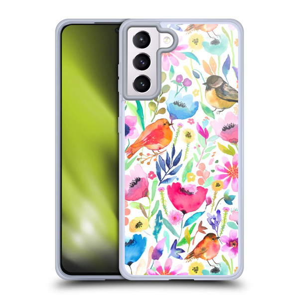 Ninola Summer Patterns Whimsical Birds Soft Gel Case for Samsung Galaxy S21+ 5G