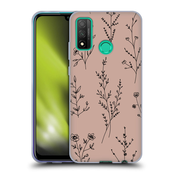 Anis Illustration Wildflowers Blush Pink Soft Gel Case for Huawei P Smart (2020)