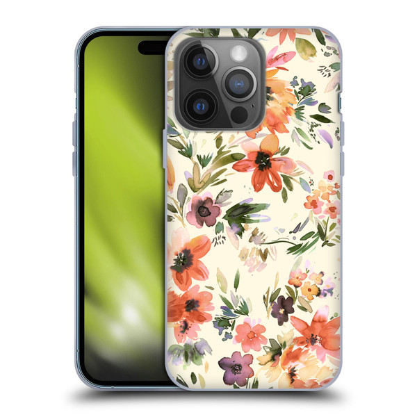 Ninola Spring Floral Painterly Flowers Soft Gel Case for Apple iPhone 14 Pro