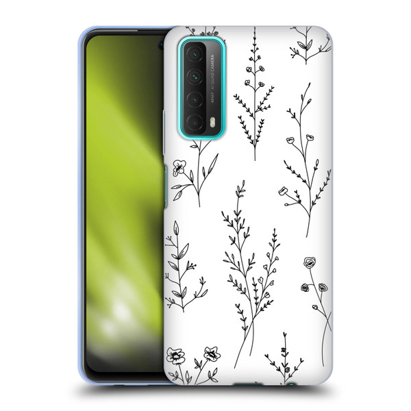 Anis Illustration Wildflowers White Soft Gel Case for Huawei P Smart (2021)