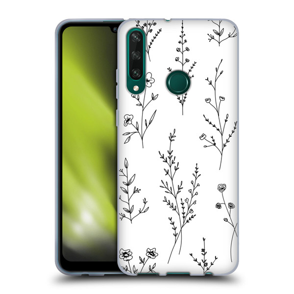 Anis Illustration Wildflowers White Soft Gel Case for Huawei Y6p