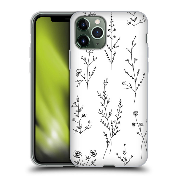 Anis Illustration Wildflowers White Soft Gel Case for Apple iPhone 11 Pro
