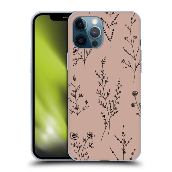 Anis Illustration Wildflowers Blush Pink Soft Gel Case for Apple iPhone 12 Pro Max