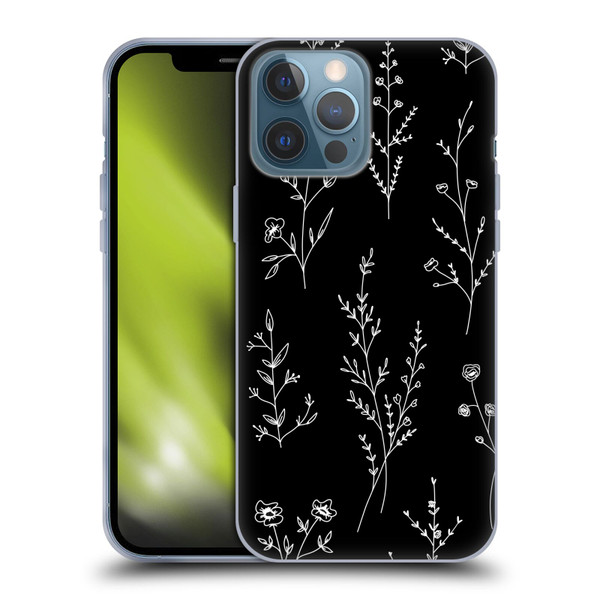 Anis Illustration Wildflowers Black Soft Gel Case for Apple iPhone 13 Pro Max