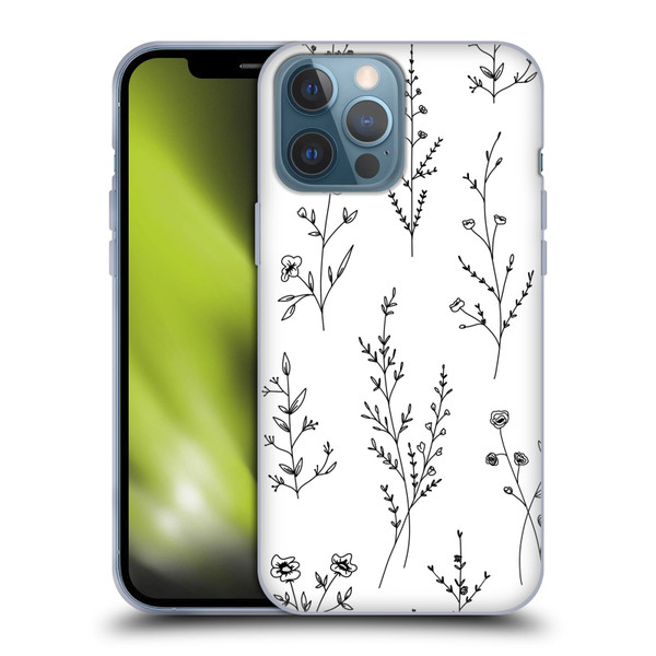 Anis Illustration Wildflowers White Soft Gel Case for Apple iPhone 13 Pro Max