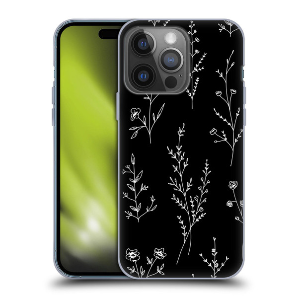 Anis Illustration Wildflowers Black Soft Gel Case for Apple iPhone 14 Pro