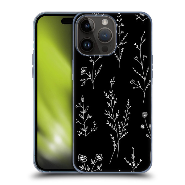 Anis Illustration Wildflowers Black Soft Gel Case for Apple iPhone 15 Pro Max