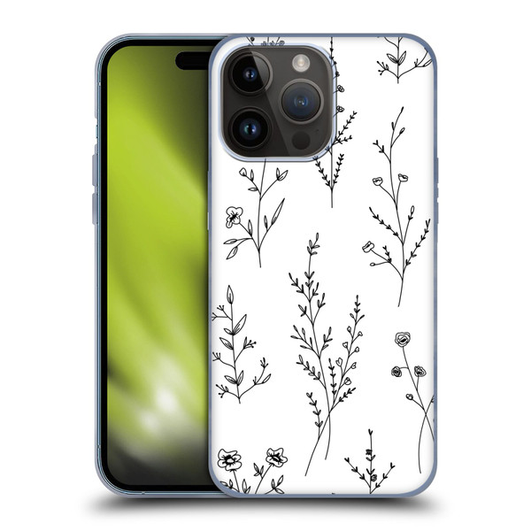 Anis Illustration Wildflowers White Soft Gel Case for Apple iPhone 15 Pro Max
