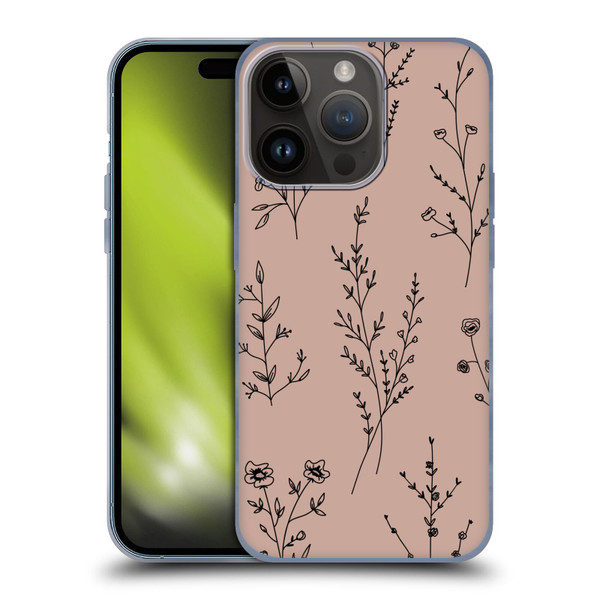 Anis Illustration Wildflowers Blush Pink Soft Gel Case for Apple iPhone 15 Pro