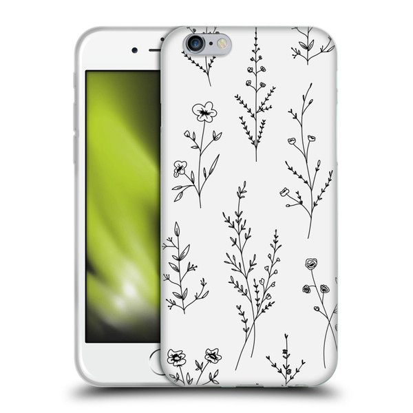 Anis Illustration Wildflowers White Soft Gel Case for Apple iPhone 6 / iPhone 6s