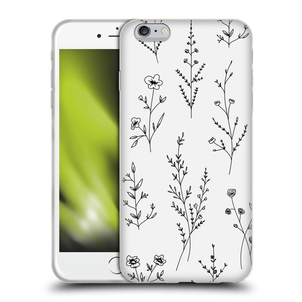 Anis Illustration Wildflowers White Soft Gel Case for Apple iPhone 6 Plus / iPhone 6s Plus