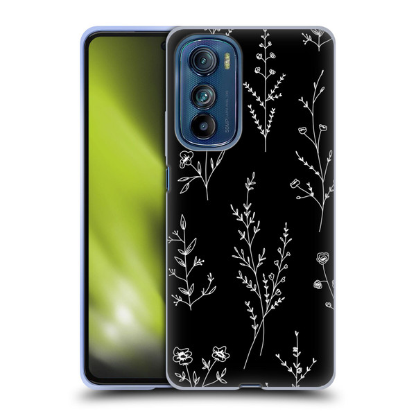 Anis Illustration Wildflowers Black Soft Gel Case for Motorola Edge 30