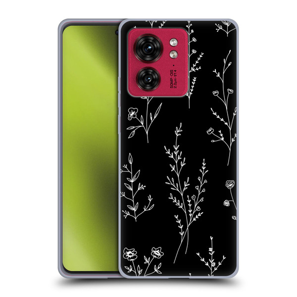 Anis Illustration Wildflowers Black Soft Gel Case for Motorola Moto Edge 40