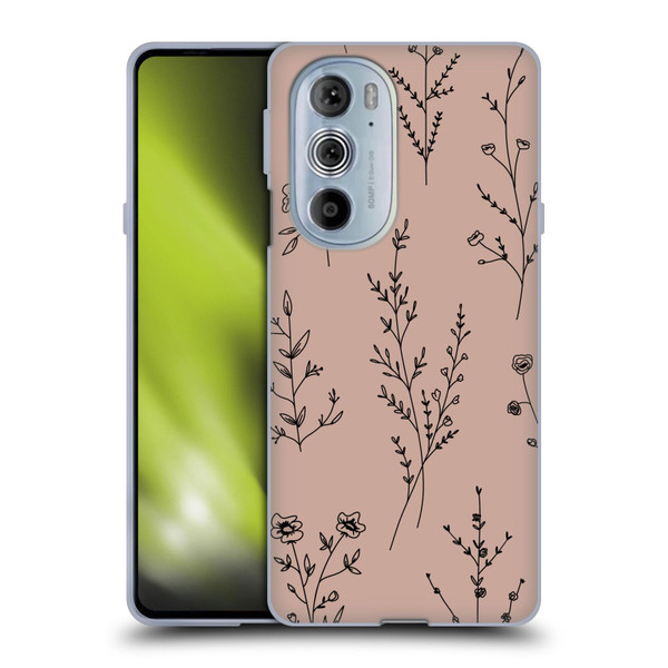 Anis Illustration Wildflowers Blush Pink Soft Gel Case for Motorola Edge X30